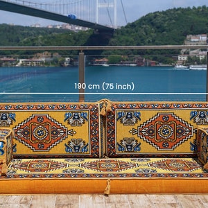 8 Inch Thick Single Sofa Set, French Cushion, Moroccan Sofa, Seat Cushion, Daybed Cushion, Reading Nook, Pallet Sofa Cushions image 3