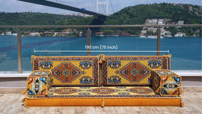 8 Inch Thick Single Sofa Set, French Cushion, Moroccan Sofa, Seat Cushion, Daybed Cushion, Reading Nook, Pallet Sofa Cushions image 3