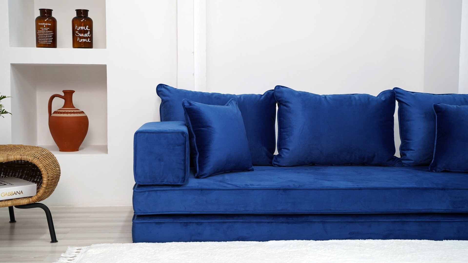 Royal Blue Single Sofa Seating Cushions Floor Sofa Bed Etsy