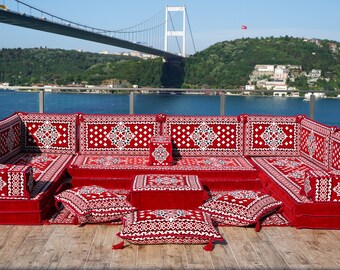 8 Inch Thick U Sofa Seating, Turkish Seating Cushions, Arabic Floor Sofa Seating, Pallet Sofa Set, Floor Cushions