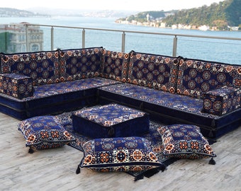 Navy Blue Bench Cushions, Loveseat, Arabic Majlis, Sofa Set, Sleeper Sofa, Moroccan Rug, Couch Sofa, Sofa Set for Living Room, Sofa Cama