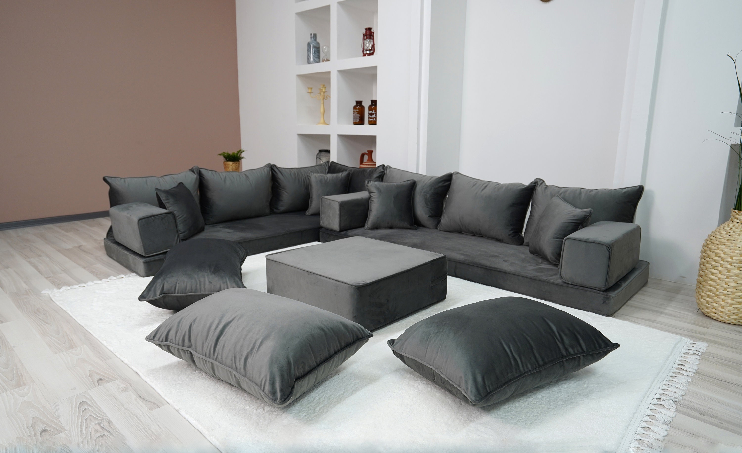 4 Inch Thick Dark Gray Color Modern Livingroom Floor Cushions Sectional Sofas Pallet Sofa Modern Livingroom Sofa Luxury Arabic Sofa Set Etsy Canada