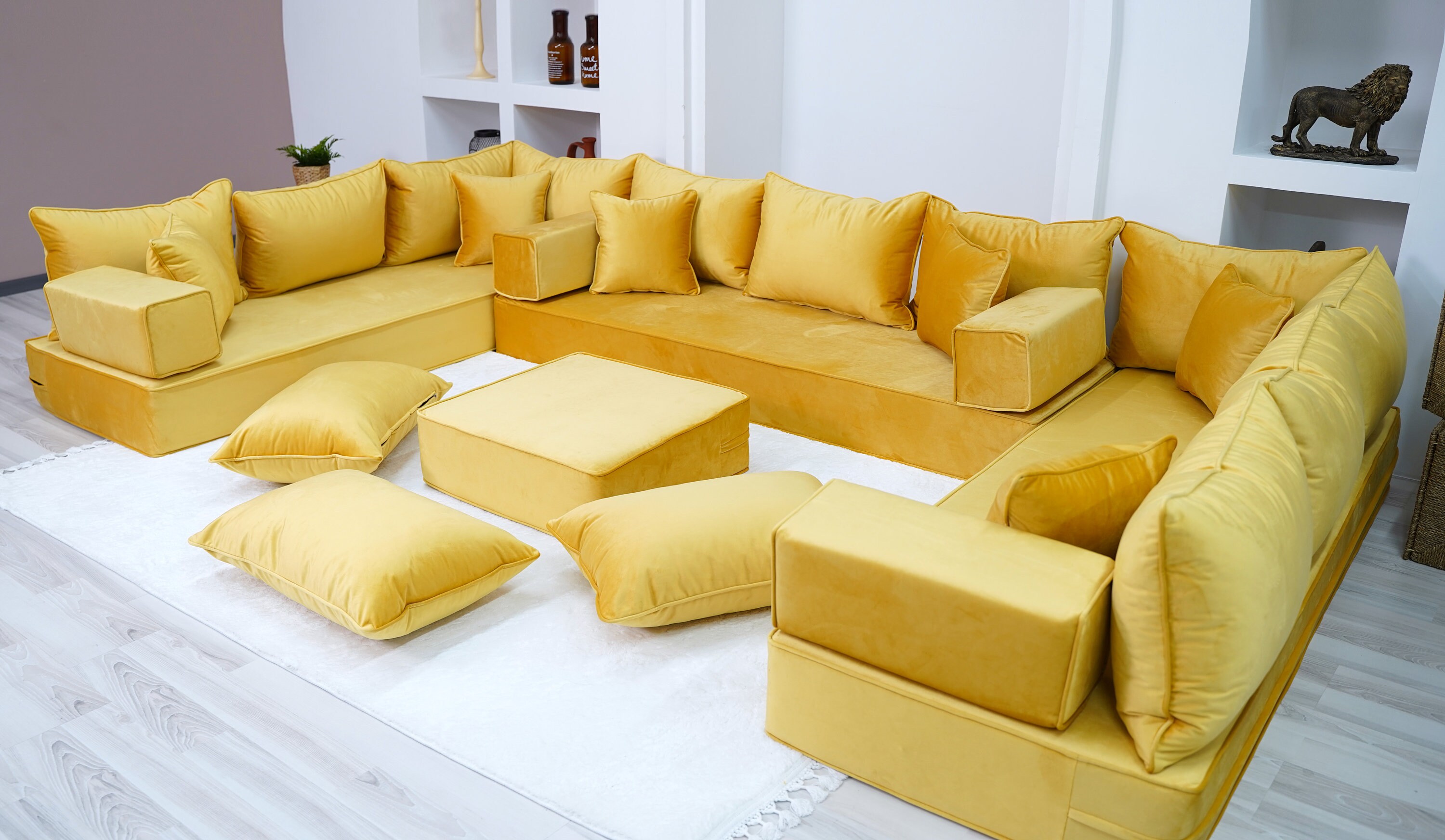 Yellow on sale sofa sectional