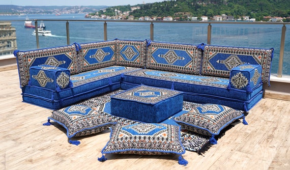 8 Thickness Floor Cushions, Turkuoise Floor Couches, Arabic Majlis