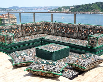 8 Inch Thick Corner Seating Sofa, Arabic Majlis, Turkish Floor Seating Set, Moroccan Rug, Pillow Cover, Floor Seating Set, Arabic Sofa