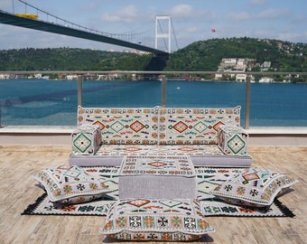 Anatolia Gray Arabic Floor Sofas, Meditation Yoga Sofa, Sofa Covers, Custom Floor Sofas, Floor Pillows, Arabic Majlis, Turkish Floor Seating