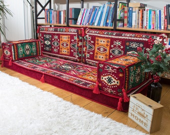 Moroccan Floor Sofa Sets,Arabic Diwan Majlis Jalsa, Floor Pillows, Bench Cushions,Oriental Couches, Floor Cushions, Traditional Arabic Sofas