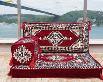 Handmade Kilim Cushion Cover Diamond Maroon Ethnic Rustic Indian Moroccan 50cm