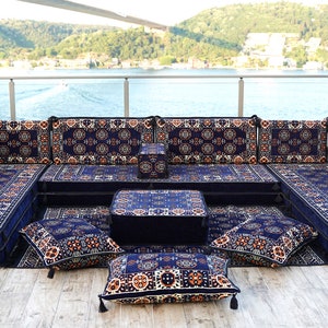 8 Inch Thick U Shaped Sectional Sofas, Entry Bench, Turkish Seating Cushions, Oriental Sofa, Arabic Floor Seating