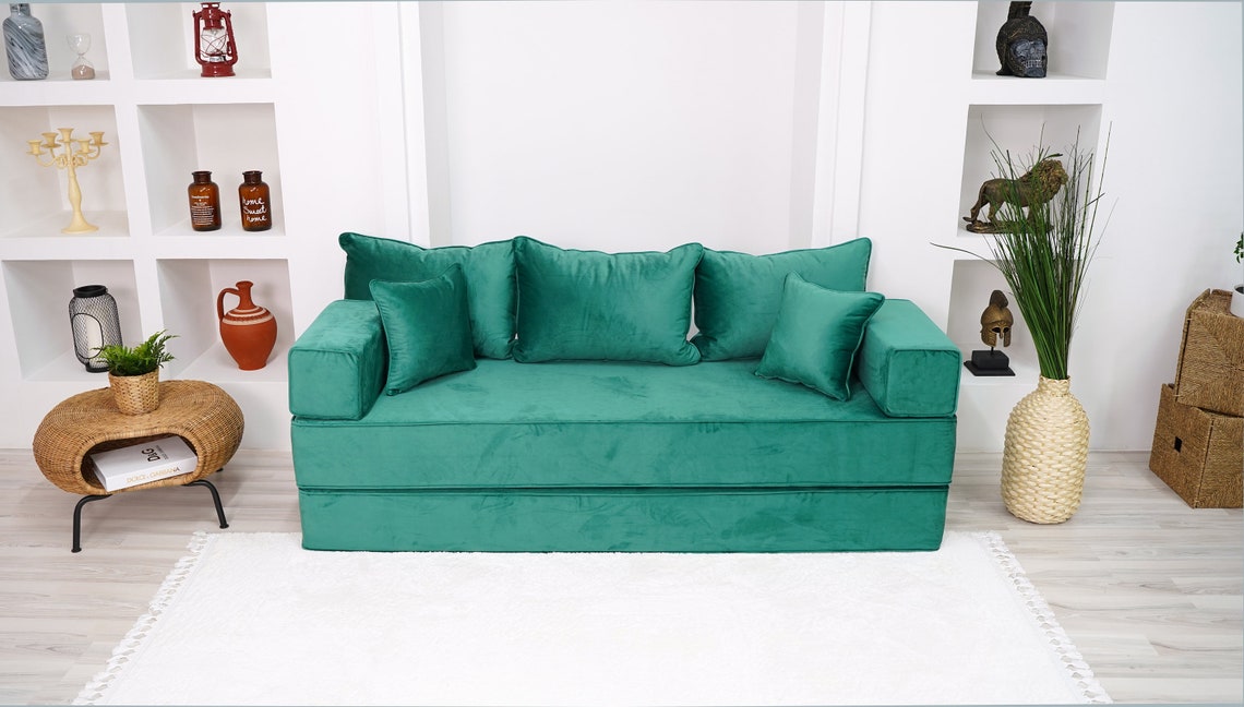 Emerald Green Floor Seating Cushion Sofa Bed Meditation Etsy