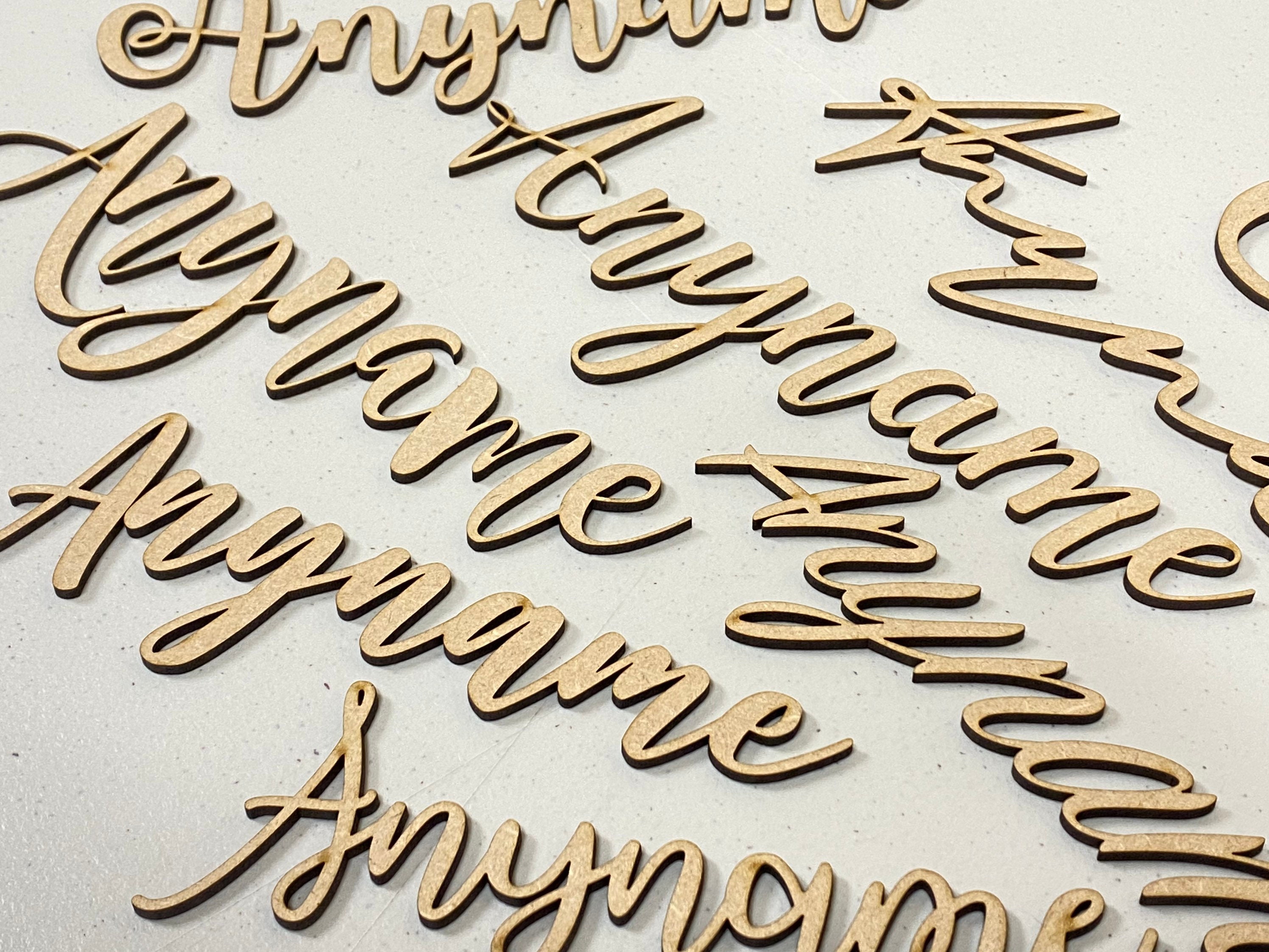 Wooden Names Word Script Font MDF 3mm Toy Box Letter Name / Etsy