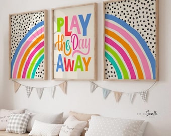 Playroom Wall Art: Rainbow Prints for Kids Nursery Decor