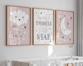 NebulaNova Poster Su Tela Per Cameretta Bambini – Set Di 4 Quadri Decorativi 20x30 Cm – Stampe Ad Alta Risoluzione, Impermeabili, UV Resist