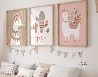 Set di stampe floreali con lama per la cameretta: decorazioni in alpaca rosa tenue