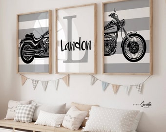 Harley Davidson Motorcycle Nursery Art Prints: Baby Boy Room Decor