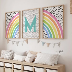 Personalized Pastel Rainbow Name Print: Girl's Nursery Decor