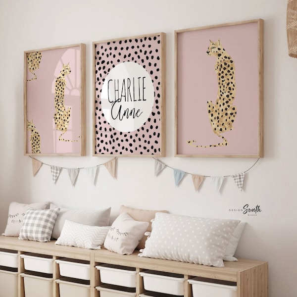 Baby cheetah print pink, dot speckle pattern nursery, modern nursery ideas girl, safari baby animal nursery pink girl, printed cheetah art