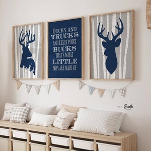 Deer Nursery Decor Boys Nursery Decor Ducks and Trucks and Eight