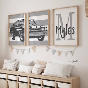 Classic chevrolet chevelle ss, vintage car nursery art, car themed big boy room, antique car print children, kids car wall decor playroom