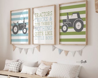 Tractor Nursery Art Prints: Boys Room Decor, Trucks & Toys