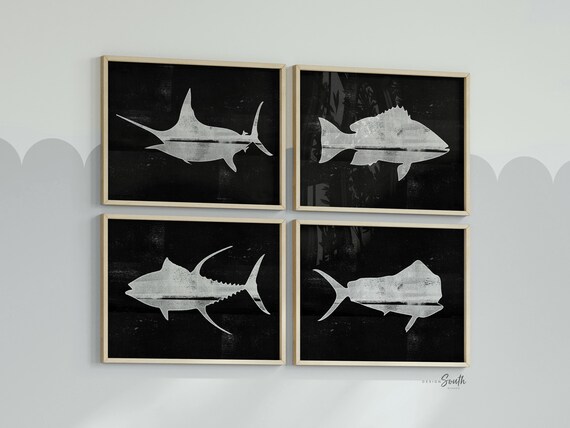 Offshore fishing, offshore fish, boys saltwater fish wall art, marlin nursery, boys fishing theme, fish nursery art boys, marlin fish decor
