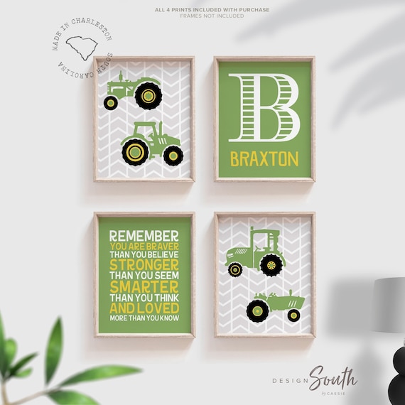 Tractor trucks boys bedroom, little boys inspirational quote, big boy bedroom, boys trucks art prints, tractor pictures wall decorations kid
