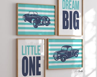 Vintage Car & Truck Prints: Baby Boy Nursery Art