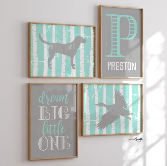 Duck nursery decor, dog and duck nursery, dog and duck, duck nursery, hunting nursery decor, duck hunter, hunting nursery art, duck decor
