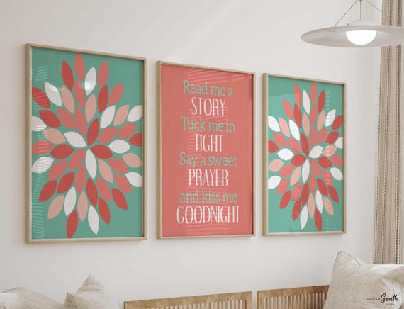 Girls nursery print girl quote, girls nursery art set of 3 prints, nursery quote, baby girl nursery decor, flower wall art nursery gift idea