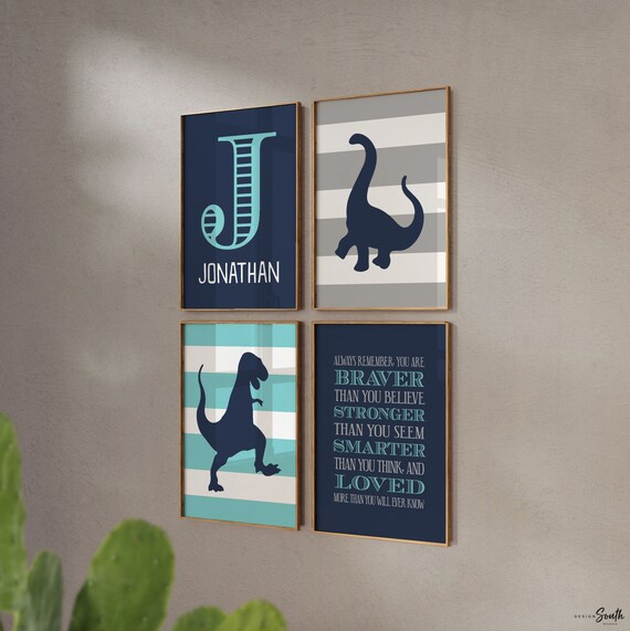 Boys dinosaur bedroom wall art, dinosaur decor for boys, boys dinosaur theme, dinosaur prints, baby boy dinosaurs, dinosaur nursery art boys
