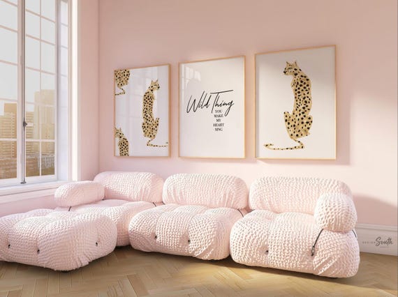 Wild Thing Nursery Art Prints: Leopard, Cheetah, Gray Jungle Theme