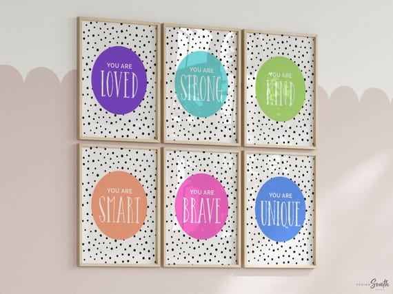 Little girl colorful room art, inspirational girls bedroom, girls quotes art, girl bedroom decor toddler wall art, colorful kid gallery wall