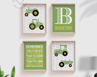 Tractor Truck Art Prints: Boys Bedroom Decor, Inspirational Quote