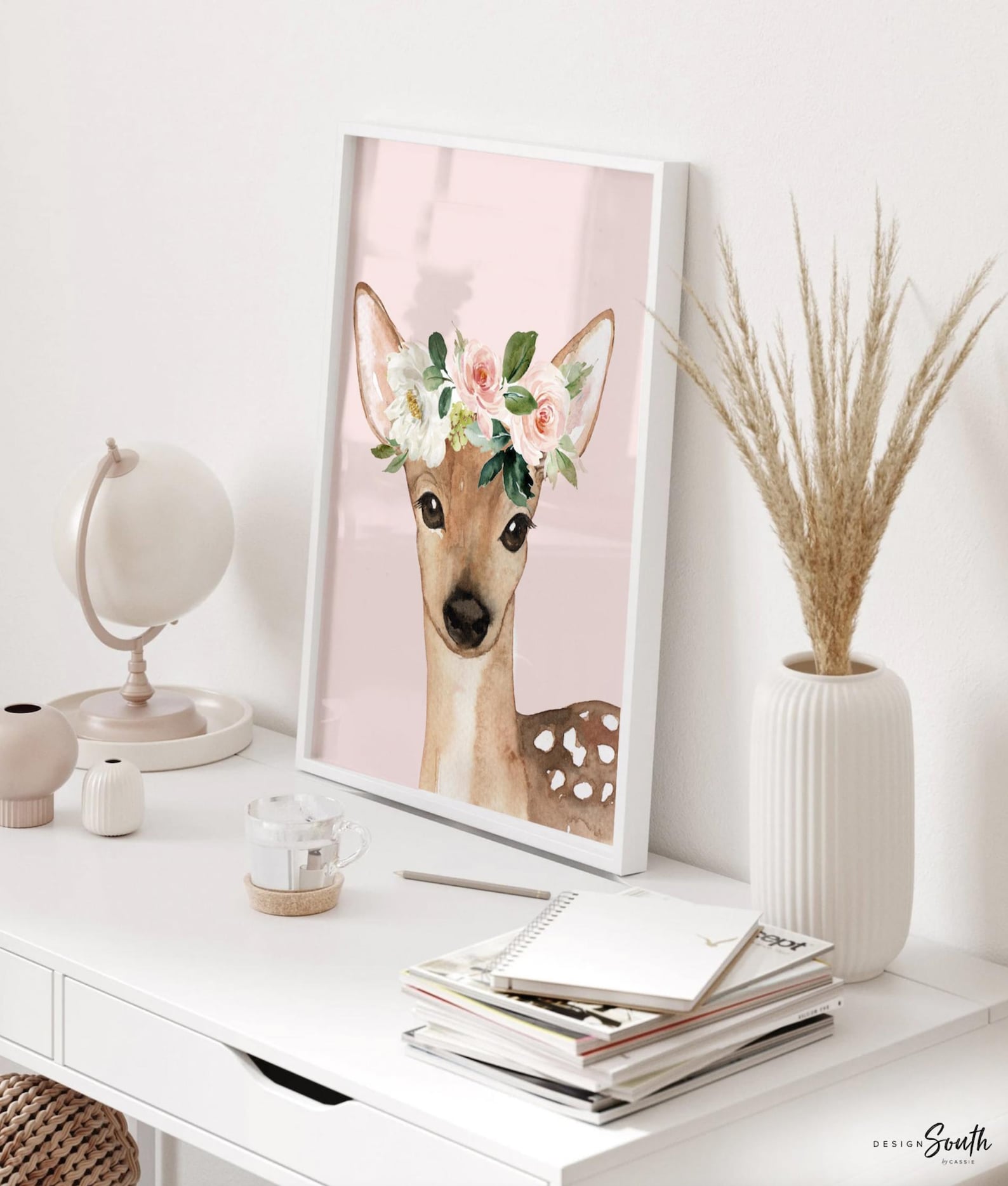 Pink Woodland Animals Nursery Art Prints: Baby Girl Decor - Etsy
