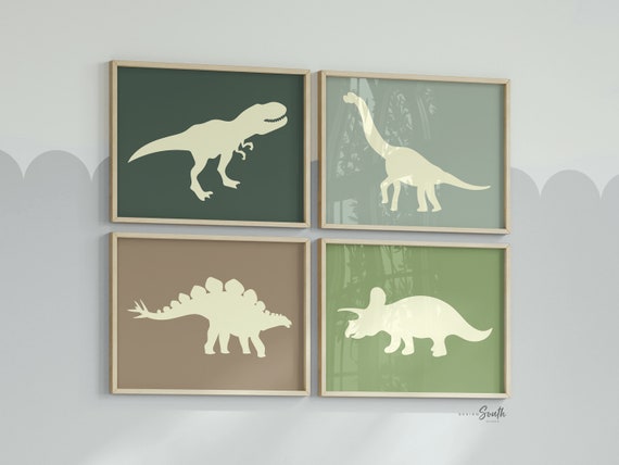 Boys dinosaur bedroom wall art, dinosaur decor for boys, boys dinosaur theme, dinosaur prints, baby boy dinosaurs, dinosaur nursery art boys
