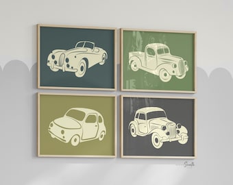 Vintage Car & Truck Prints: Transportation Nursery Decor