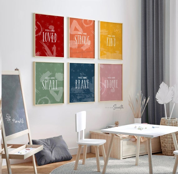 Modern kid art, children's wall art gender neutral, kids playroom decor ideas, neutral wall art for children, kid room prints, set 6 posters