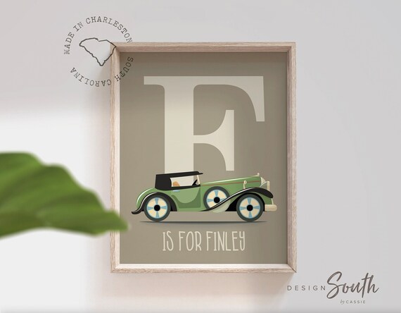 Vintage classic car kids wall art, car prints boys room decor, vehicle themed kids wall art, playroom wall ideas, big boy bedroom, car decor