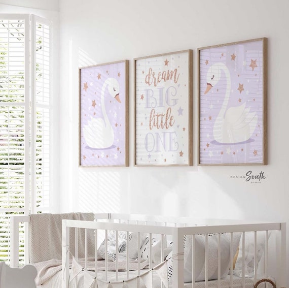 Lilac and rose gold art, lilac nursery decor, lilac nursery art, baby nursery decor, rose gold sparkle art, rose gold nursery wall art girl