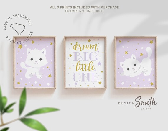 Kitty cat baby girl nursery decor, nursery wall art cute kitty cats, kitty cat nursery theme, nursery cat, nursery kittens, cat nursery girl