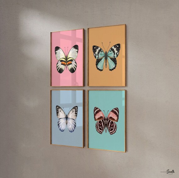 Pastel butterflies, girl nursery butterfly themed, room decor butterflies, newborn baby butterfly gift, butterfly baby shower gift, baby art
