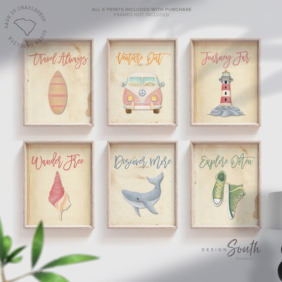 Travel nursery art, travel nursery decor, vintage travel themed nursery, rustic beach baby kid child bedroom nursery playroom art, beach art