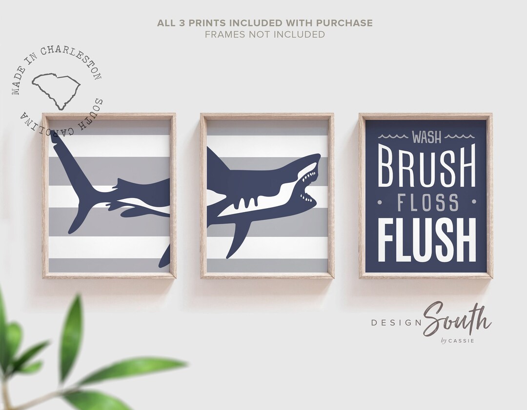 Shark Bathroom Decor Boys Shark Bathroom Boys Bathroom Wall - Etsy