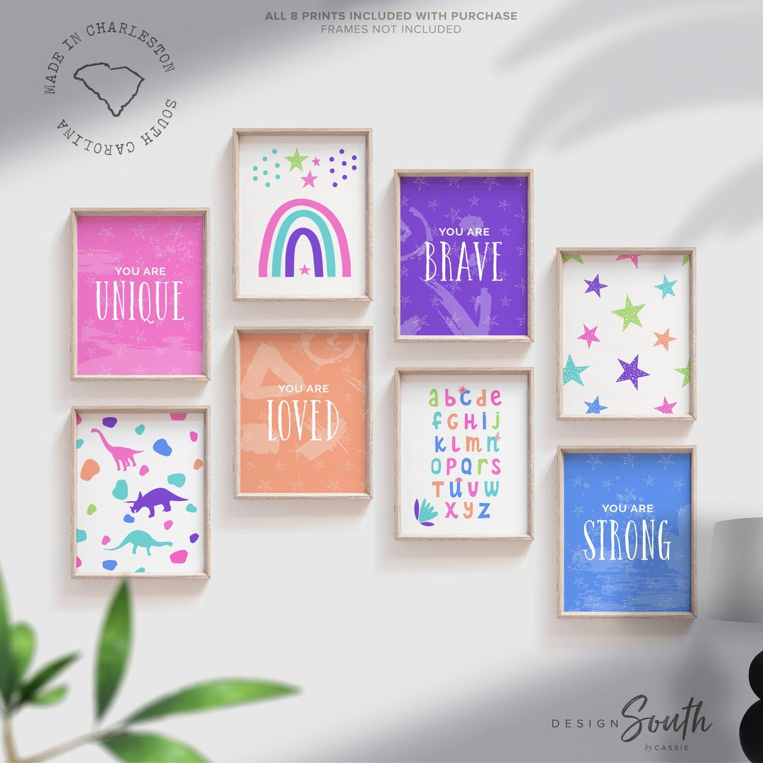 Kids Positive Affirmation Wall Art Poster Printables, Pink and Purple ...