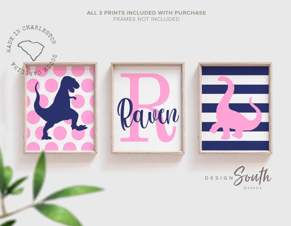 Girls dinosaur decor, pink dinosaur, girl dinosaur wall art, girl dinosaur print, girls bedroom pink dinosaurs, cute dinosaur decor wall art