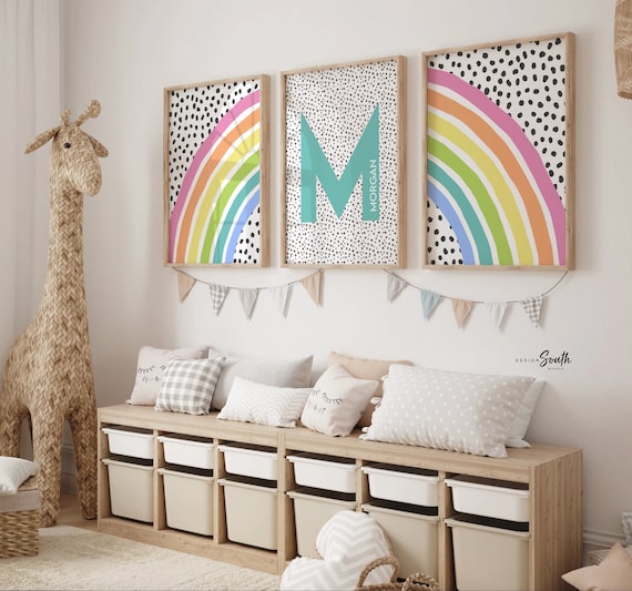 Pastel Rainbow Art, Personalized Name With Rainbow, Little Girl Rainbow, Pastel  Rainbow Theme Decor, Baby Room Pastel Rainbow, Room Rainbow 