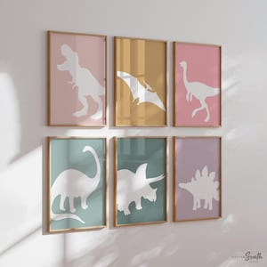 Little girl room dinosaurs, girl dinosaur art, pink teal purple dinosaurs, decor toddler wall girl pink dinosaurs, girl's art print dinosaur