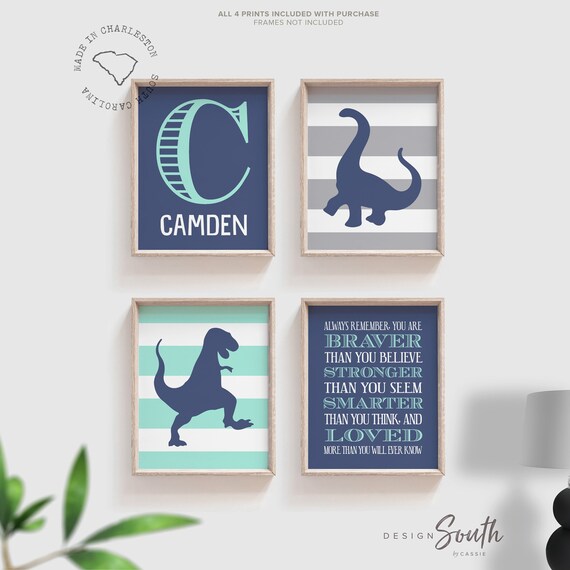 Boys dinosaur bedroom wall art, dinosaur decor for boys, boys dinosaur theme, dinosaur prints, baby boy dinosaurs, dinosaur nursery art boys