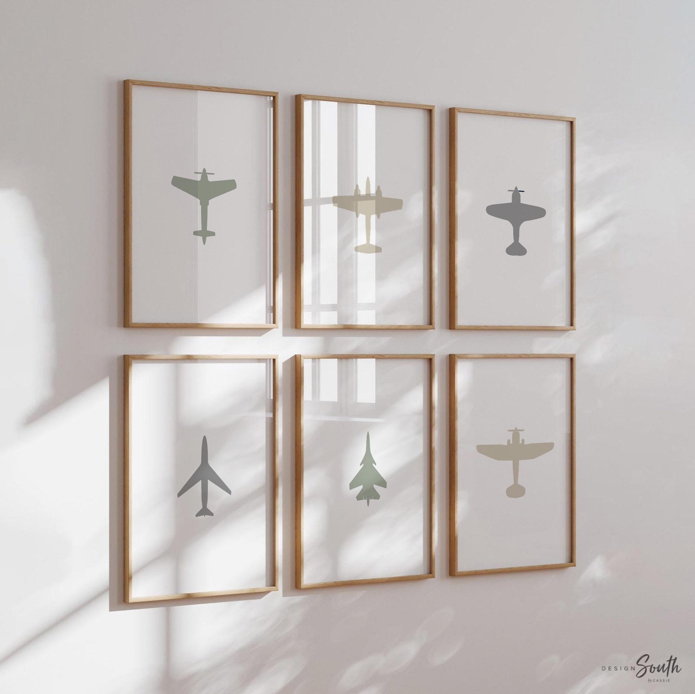Neutral Airplane Nursery Art Prints: Gender Neutral Kids Room Decor