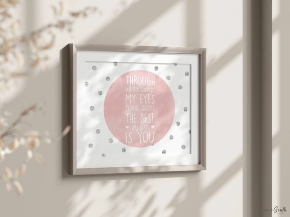 Girls nursery decor, quote for girls nursery bedroom or playroom, pink and white nursery decor, inspirational quote, girls bedroom decor